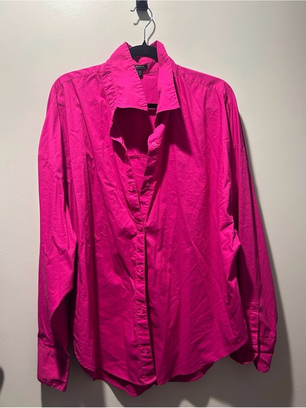 EXPRESS Women’s Button-Front Blouse - Hot Pink